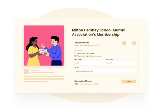 Buy a membership for someone else at checkout