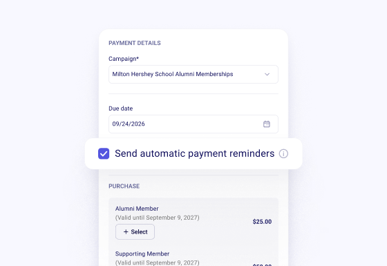 Send an invoice with automatic payment reminders