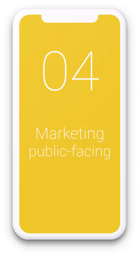Marketing public facing design