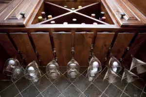 Basement Bar Wine Glass Storage