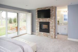 Master Bath Stone Fireplace
