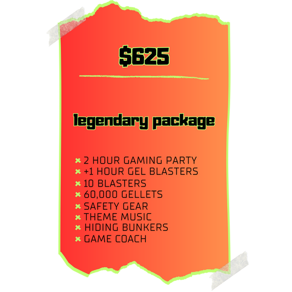 Legendary Package $625 - game truck party with gel blasters