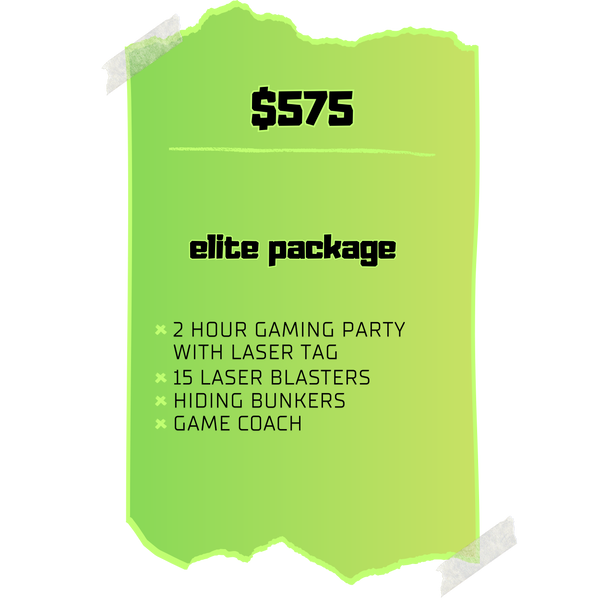 Elite Package $575 - game truck party with laser tag