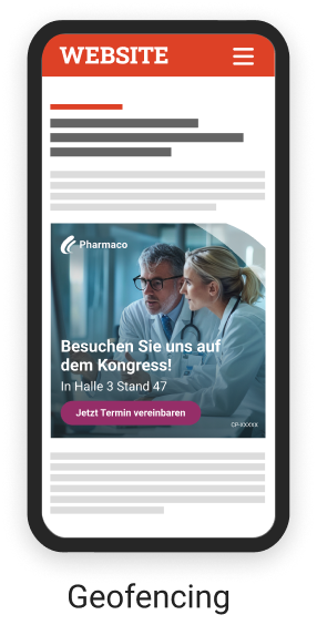 Geofencing Kongressbewerbung in Form von mobilem Werbebanner