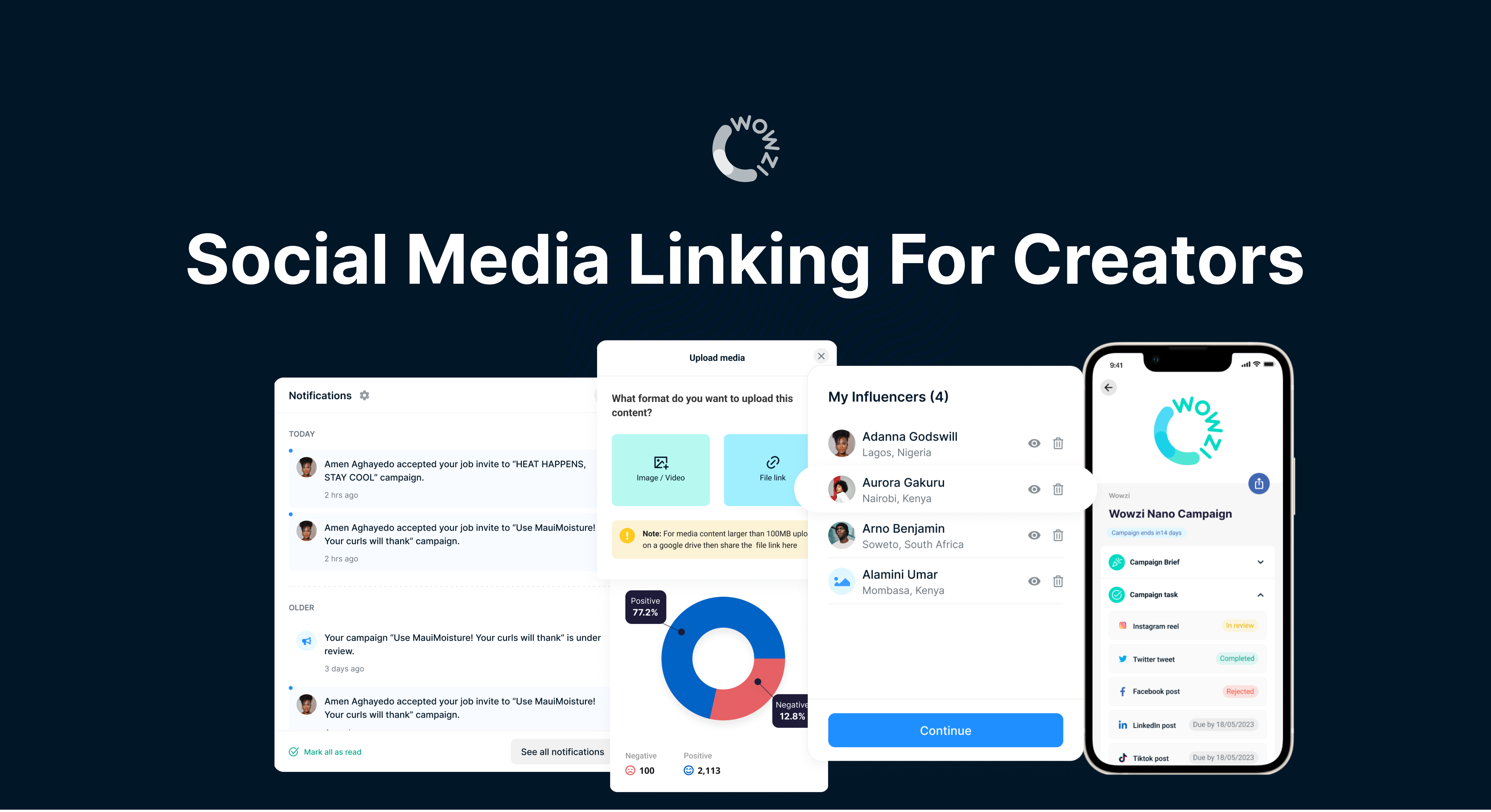Elevate Your Creator Profile with Wowzi’s New Social Media Linking Feature!