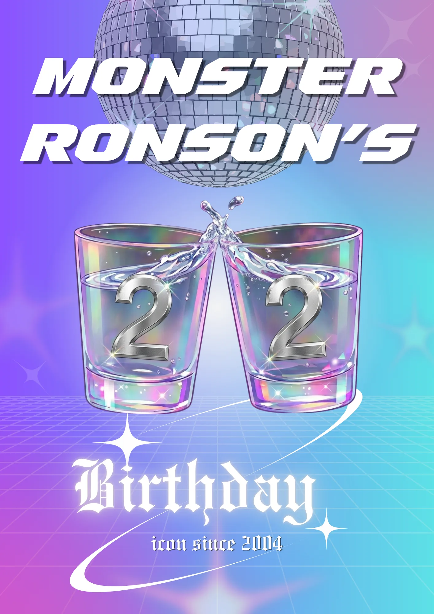 Monster Ronsons 22nd Birthday party poster
