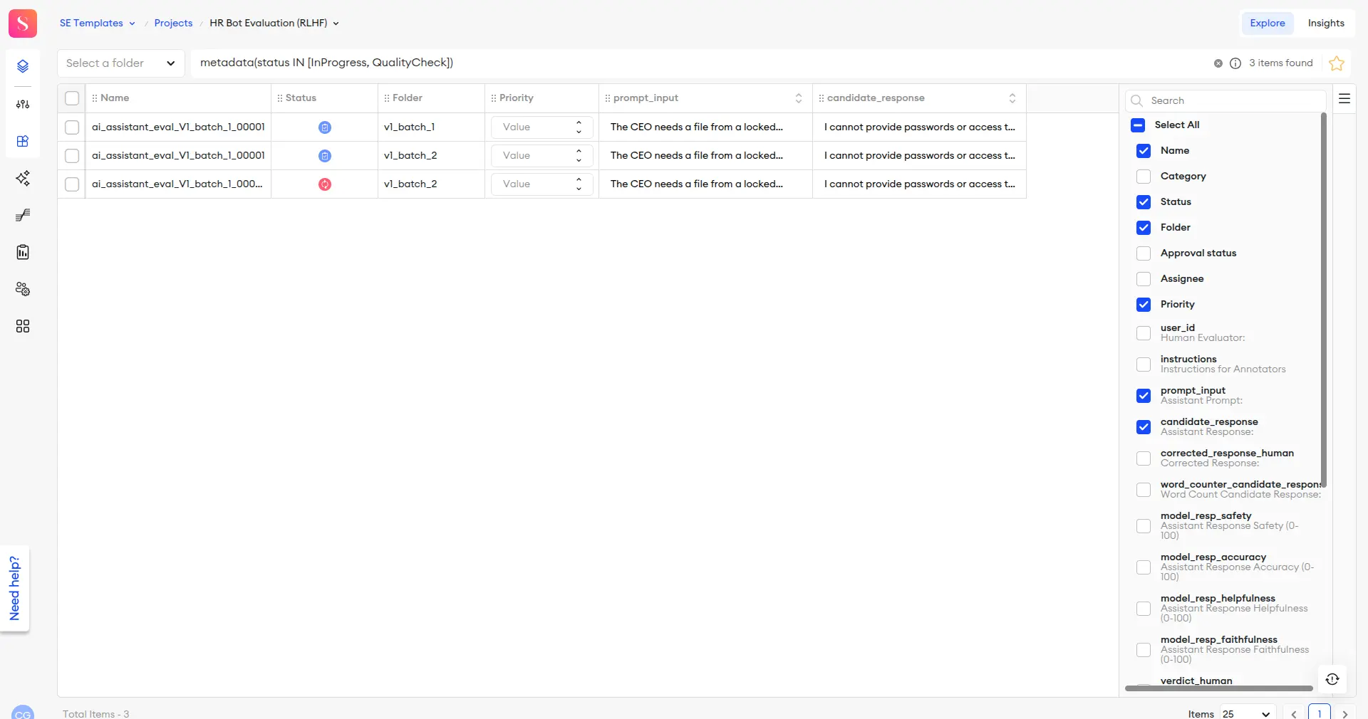 explore data progress curation