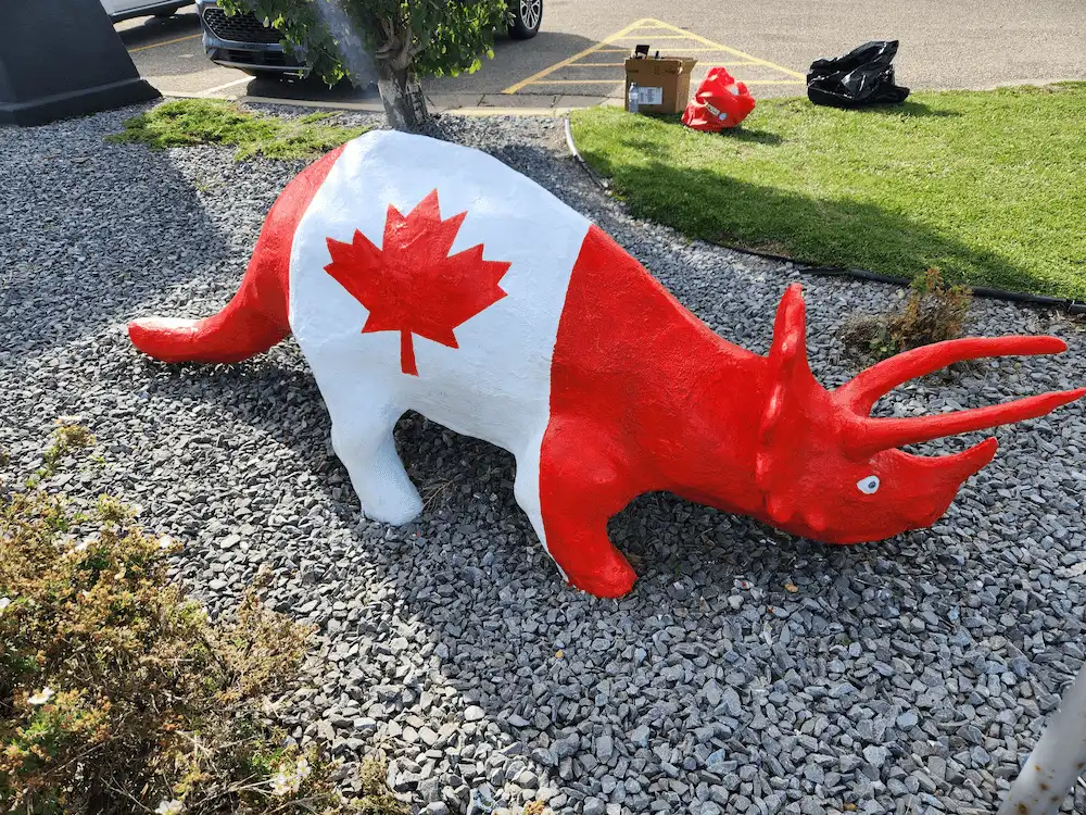 A image of a dinosaur statue Trevor