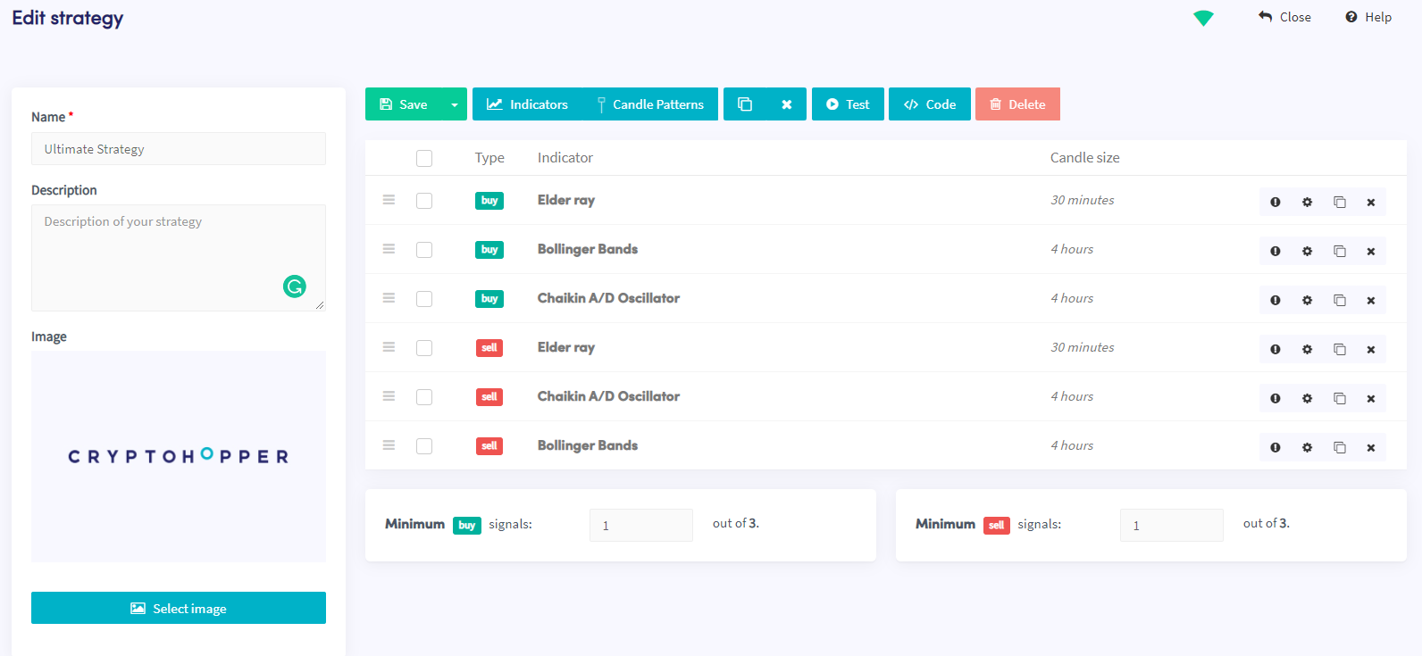 Cryptohopper strategy designer