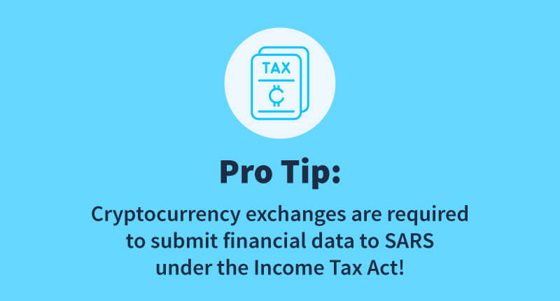 Crypto exchanges are required to report to SARS