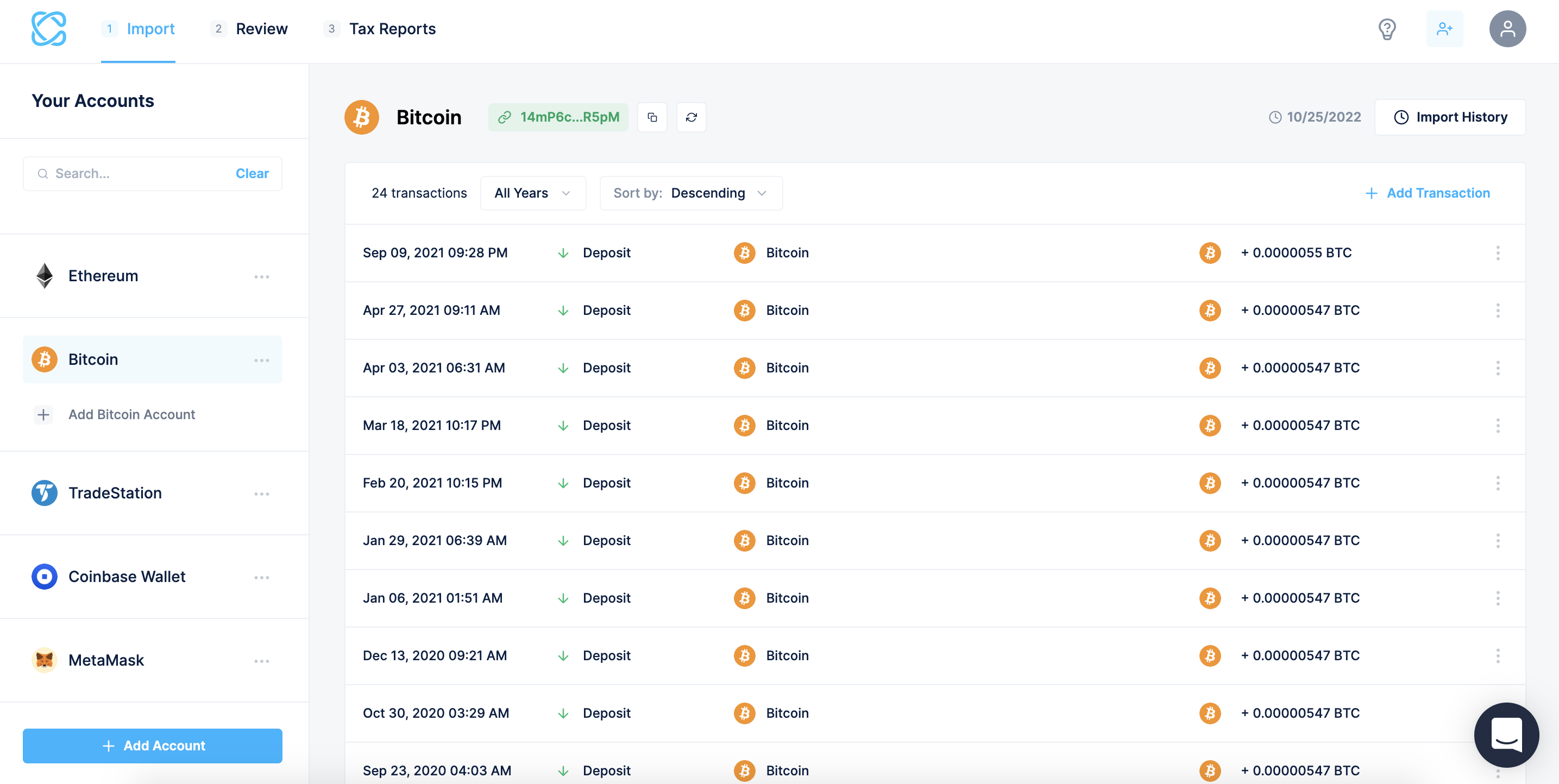 Bitcoin csv export