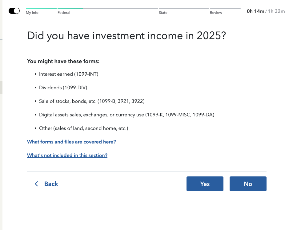 Investment income question