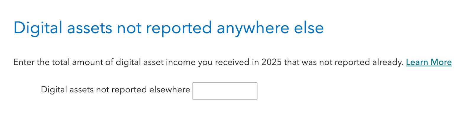 Report digital asset income