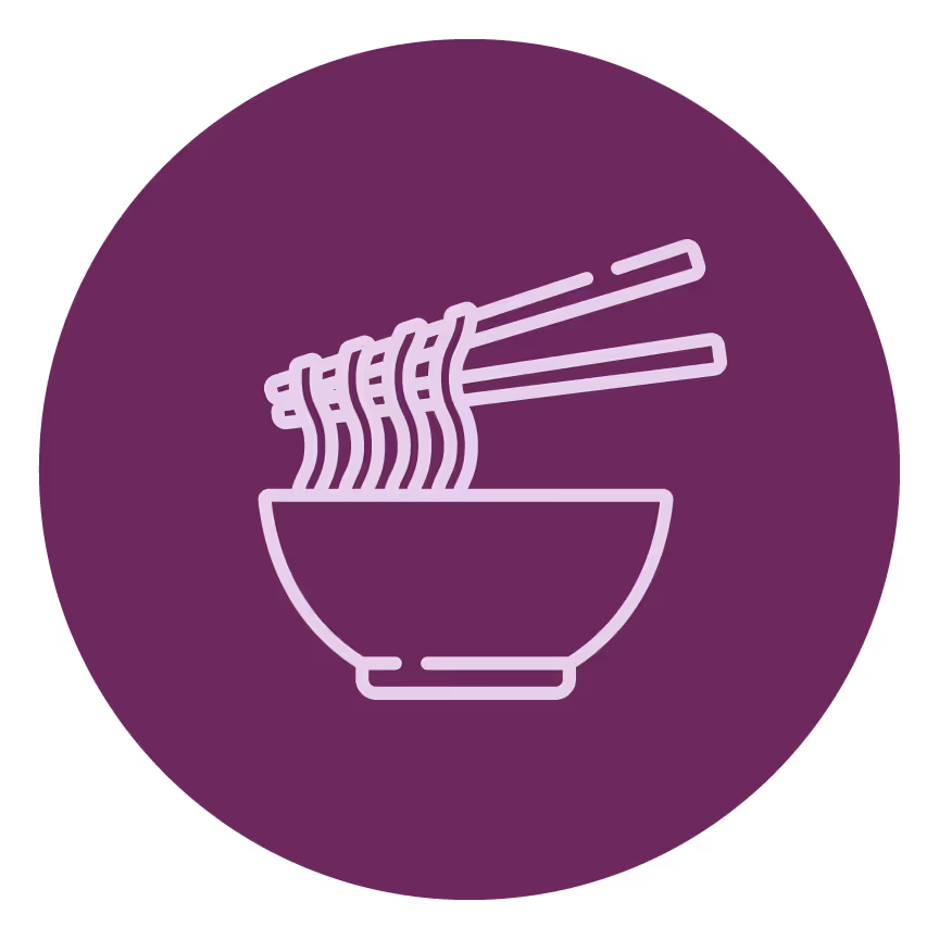 Chopstick and noodle icon