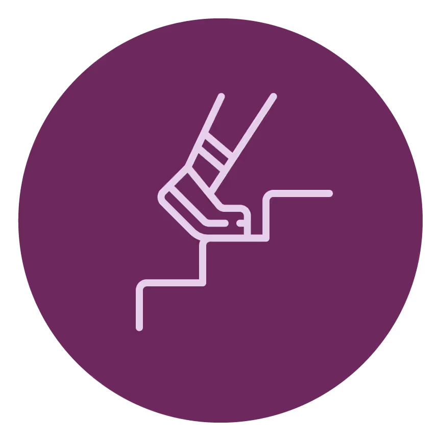 Foot on steps icon