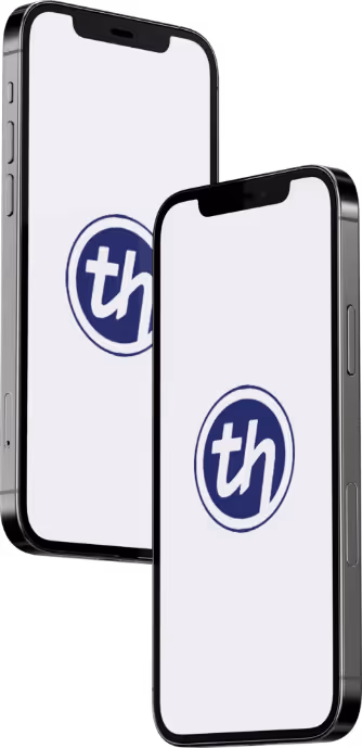 a stock image of smartphones with tower hill logo icon in it