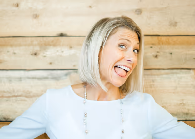 Photo of a lady with short hair and a funny facial expression at Tower Hill First Presbyterian Church