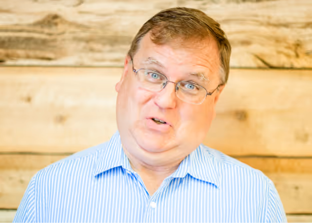 Photo of a man making a wacky facial expression at Tower Hill First Presbyterian Church