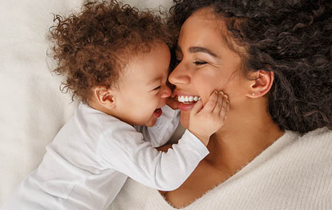 Photograph of a woman and child