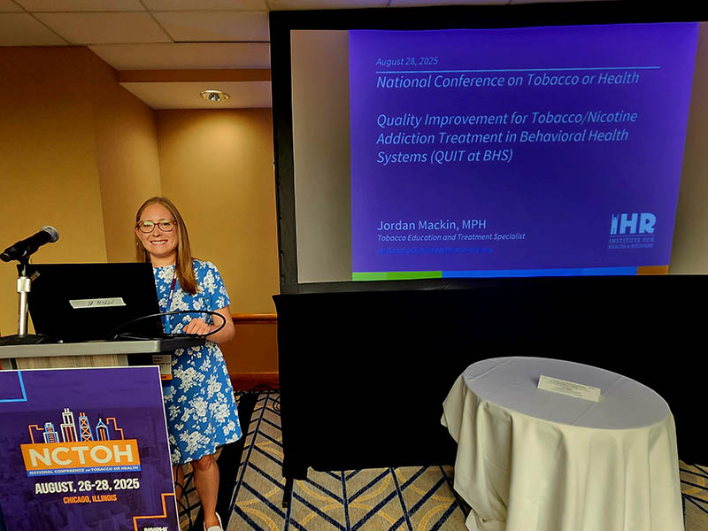 Jordan Mackin presenting at NCTOH conference.