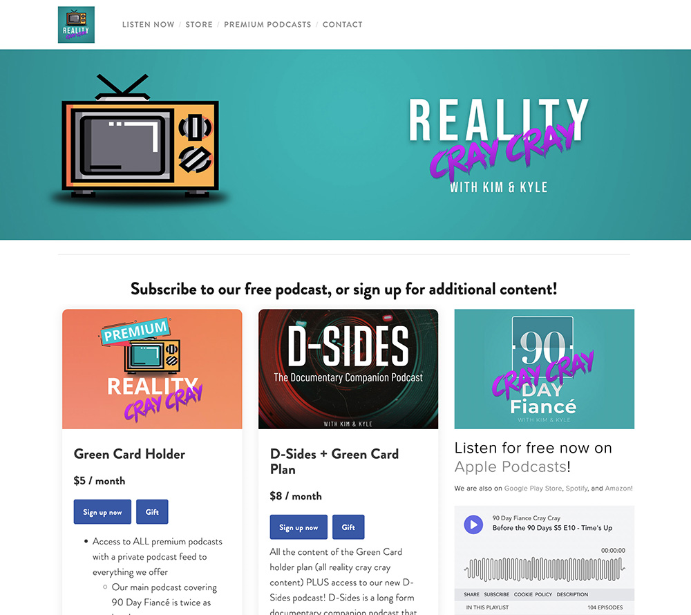 Reality Cray Cray paid podcast website