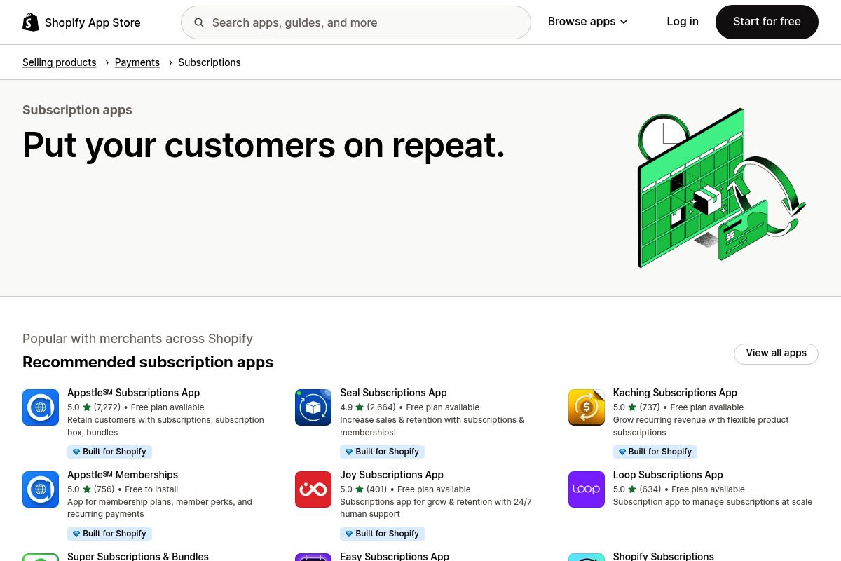 10. Shopify Subscriptions (Native) — Best for Testing Subscriptions at Zero Cost