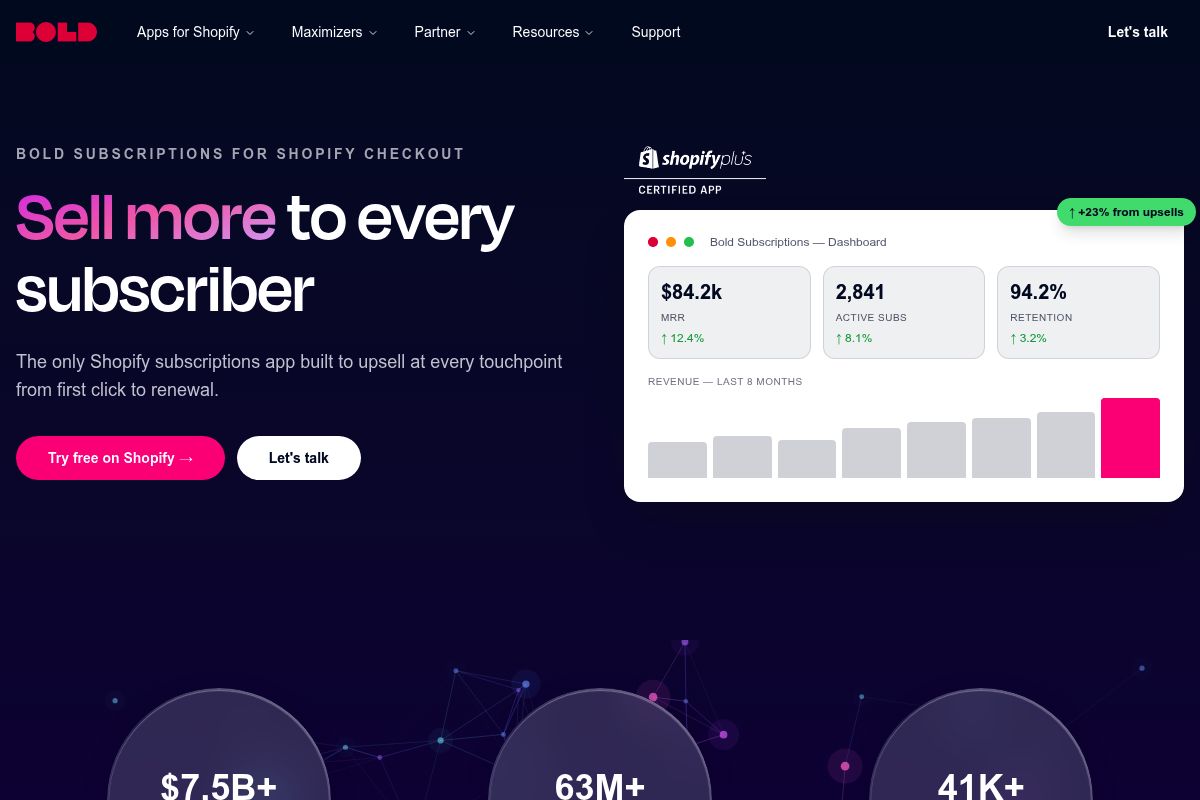 6. Bold Subscriptions — Best for Early-Stage Brands with Upsell Goals