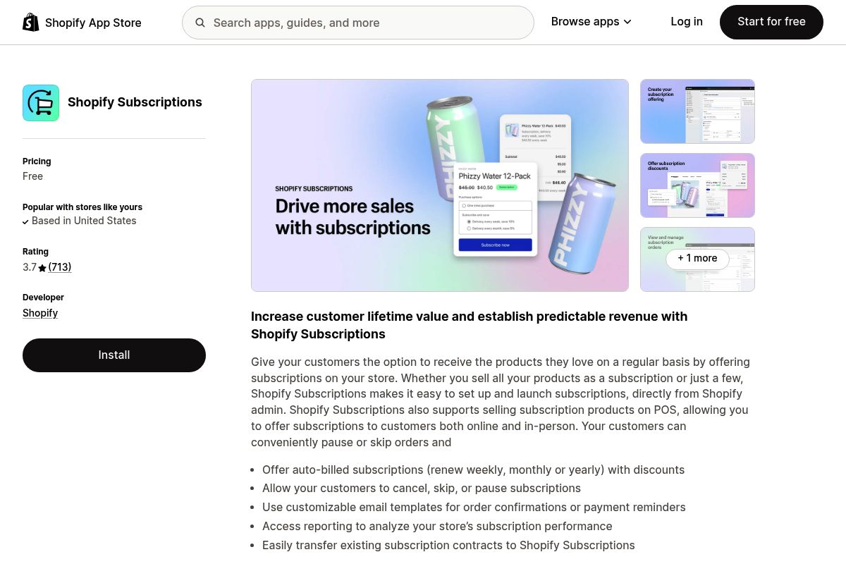 10. Shopify Subscriptions (Native) — Best for Beginners Needing Zero-Cost Basics