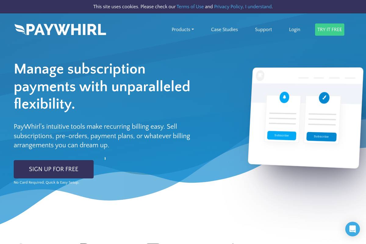 9. PayWhirl — Best for Testing Subscriptions with No Upfront Commitment