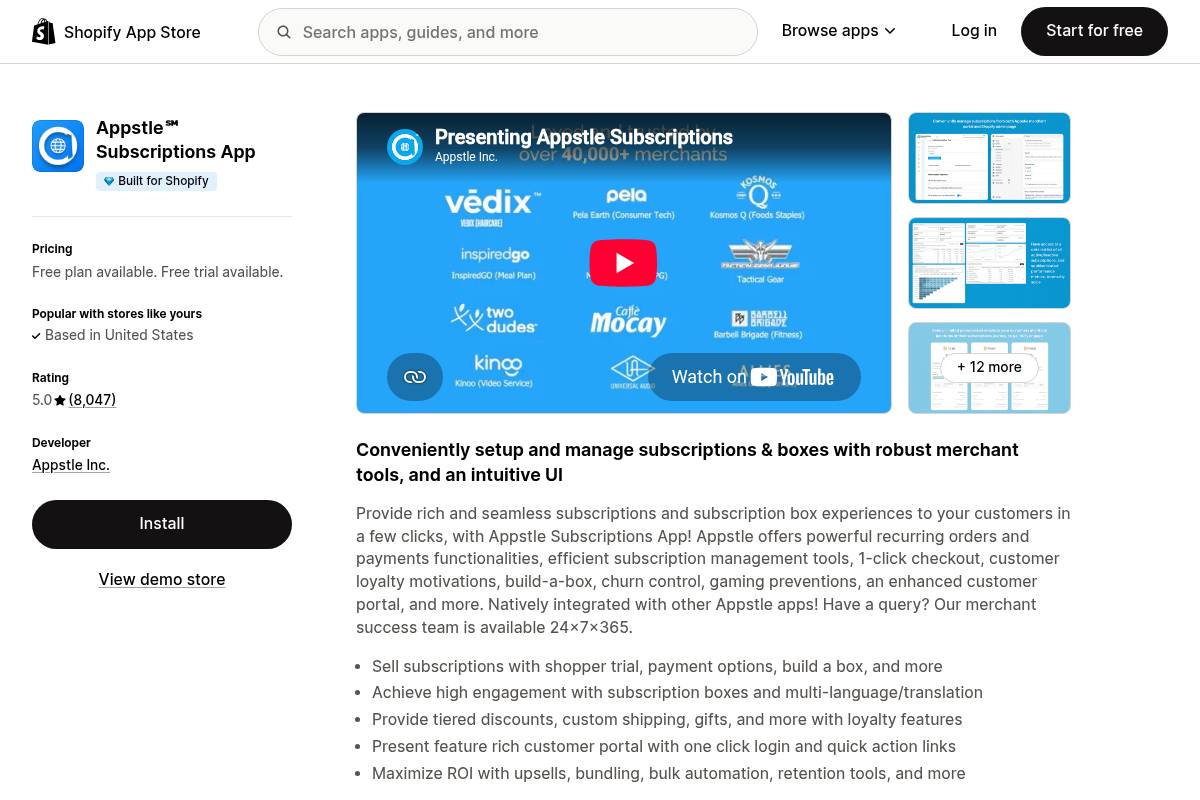 2. Appstle Subscriptions — Best for Feature-Rich Value at Every Budget