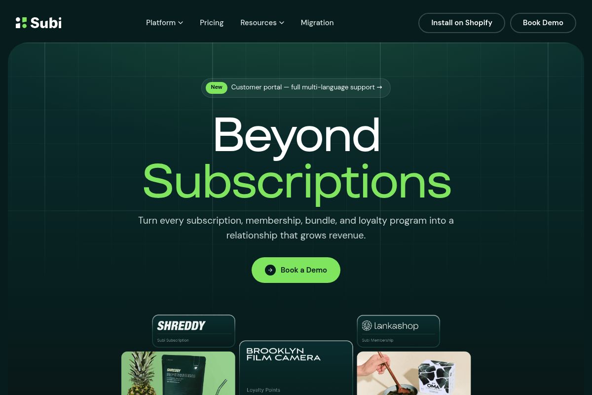 7. Subi Subscriptions — Best for Combining Subscriptions and Loyalty in One App