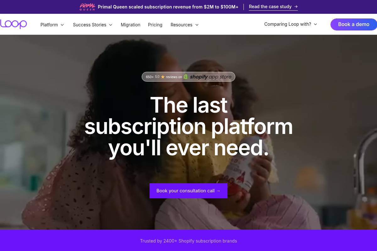 2. Loop Subscriptions — Best for Retention-Focused DTC Brands