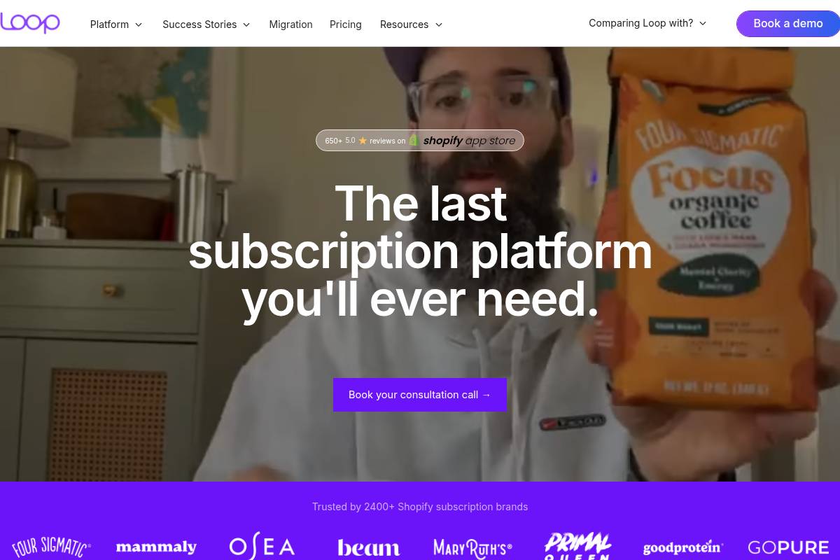 4. Loop Subscriptions — Best for Churn Reduction