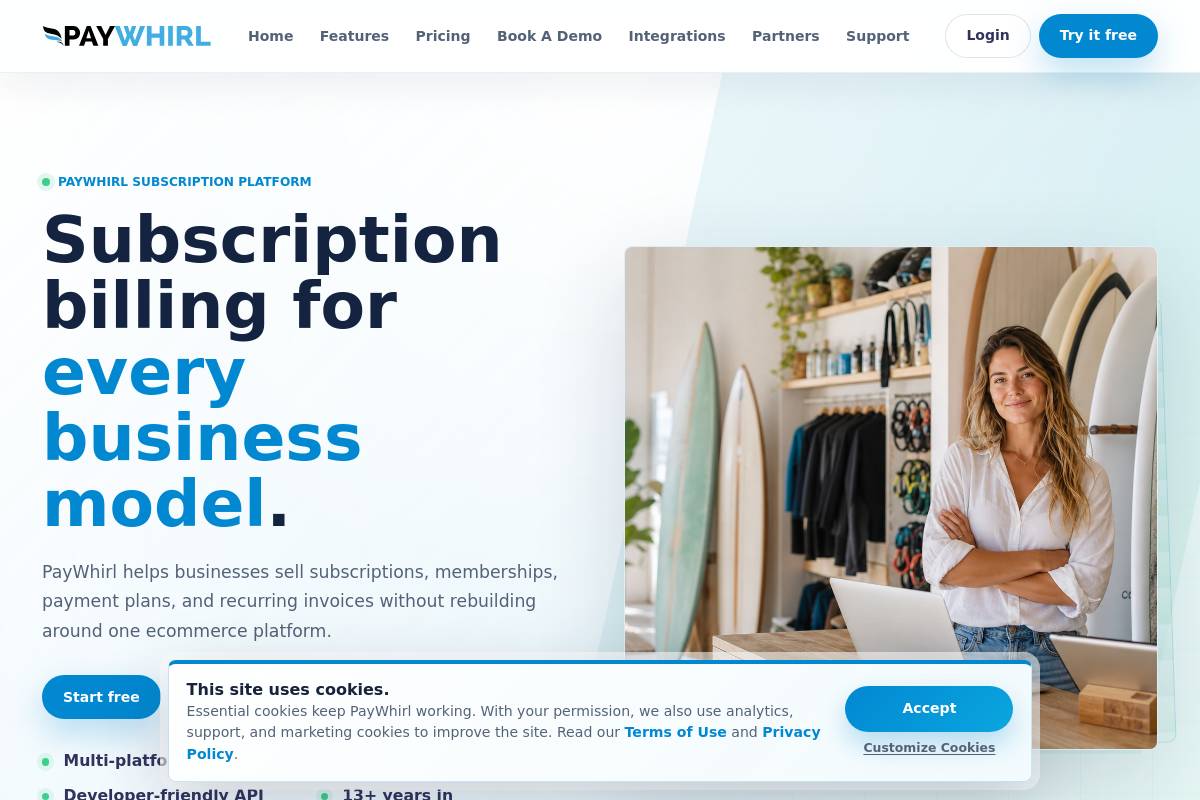 7. PayWhirl — Best for Non-Standard Billing Models
