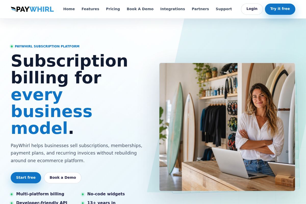 6. PayWhirl Subscriptions — Best for Testing Subscriptions with No Upfront Commitment