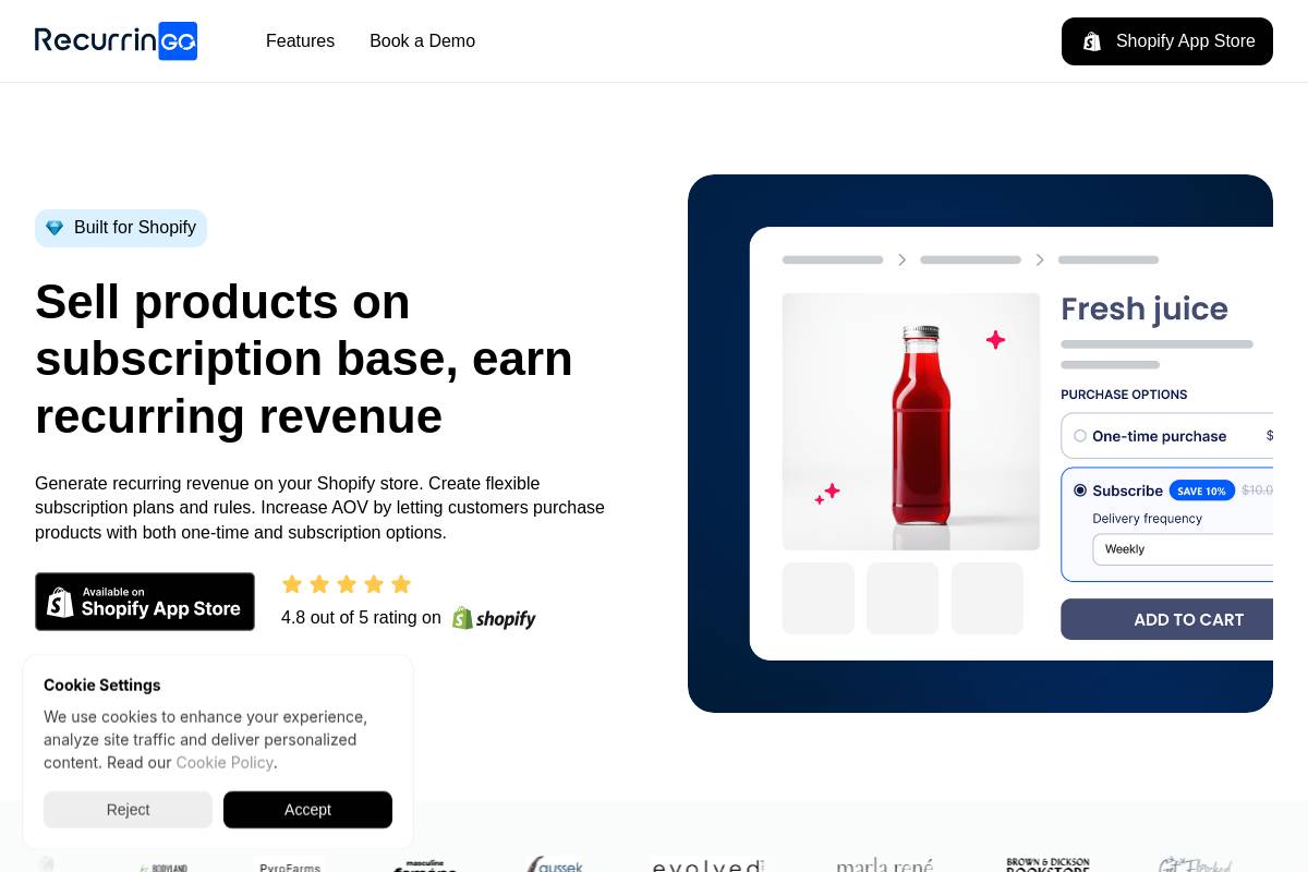 4. RecurrinGO!: Best for Simple Food Subscription Boxes