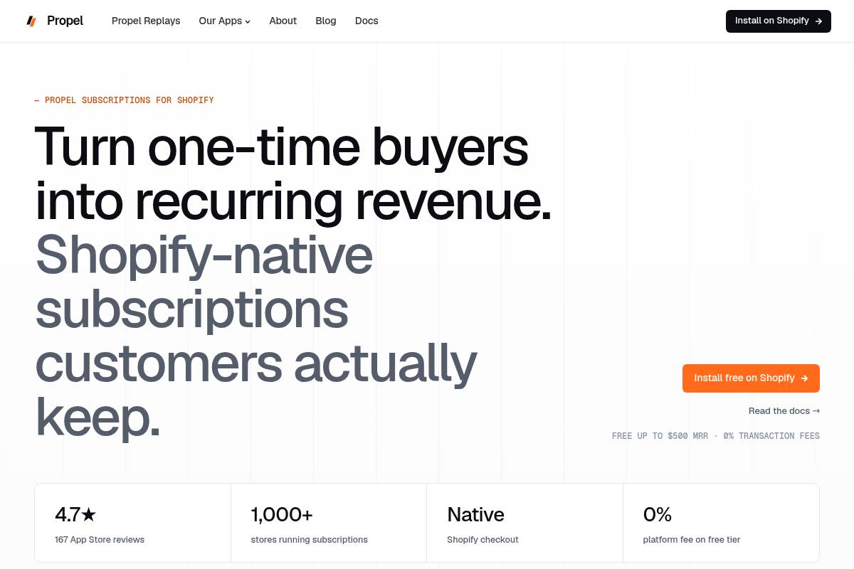 7. Propel Subscriptions: Best Free-Forever Starter Plan