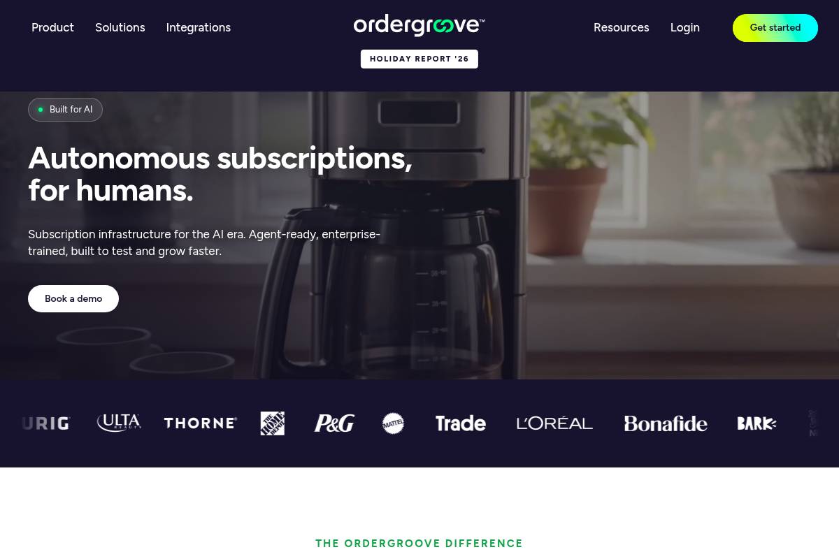 6. Ordergroove: Best for Enterprise-Grade Subscriptions