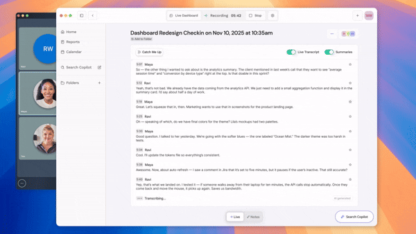 Read AI Desktop App - Catch up in a Live Meeting