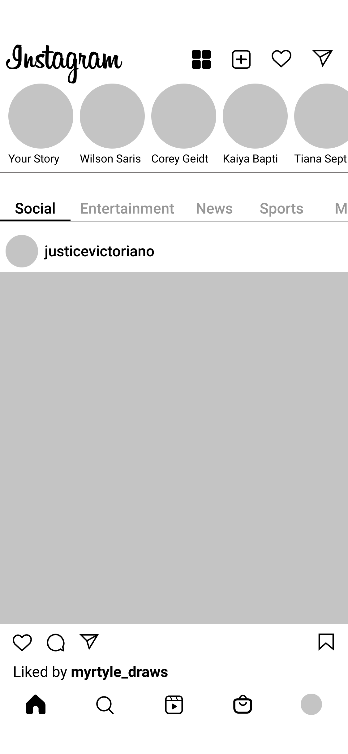 This is the next screen showing what the homepage looks like with the categories feature turned on