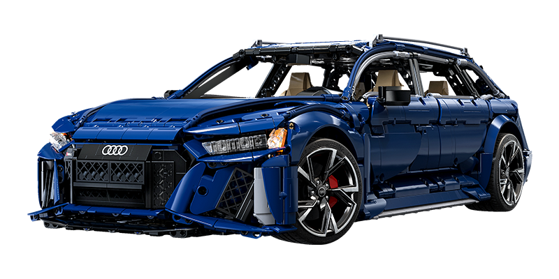 CaDA Master C61041W Supercar in blue with opened doors, hood and engine cover