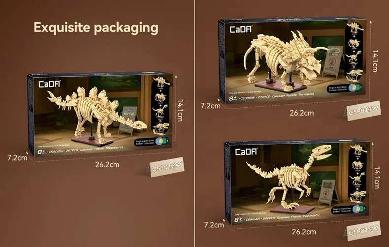 CaDA dinosaur sets packaging