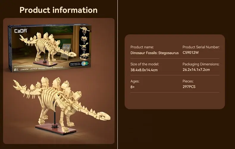 CaDA C59012W Stegosaurus set specifications