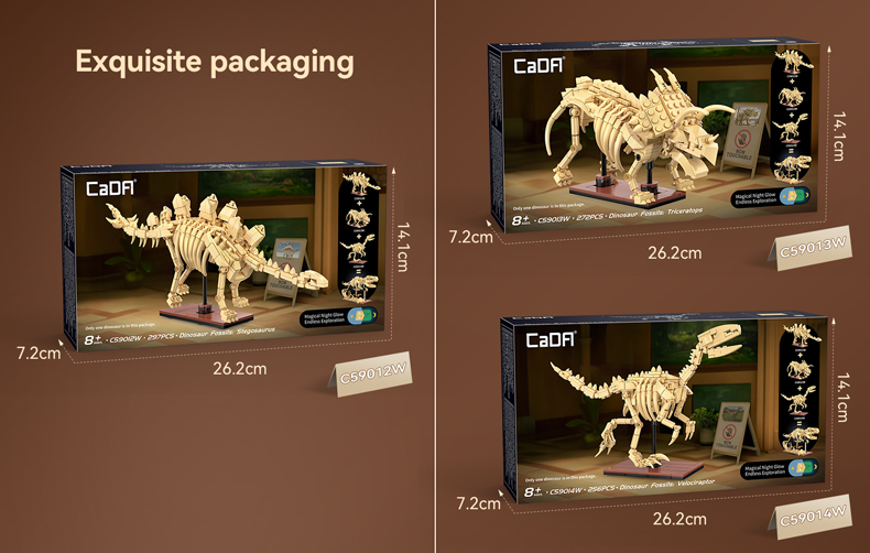 CaDA DInosaur Fossil sets packaging