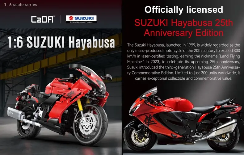 CaDA C64051W Suzuki Hayabusa model in red