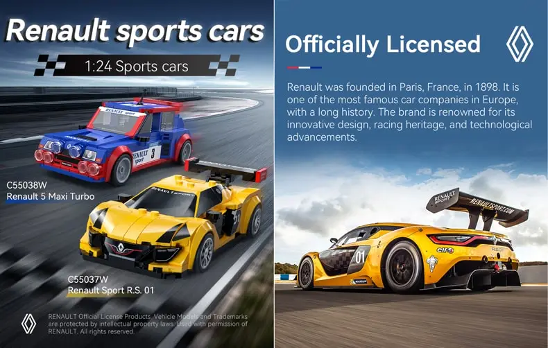 CaDA 1/24 scale Renault sports cars