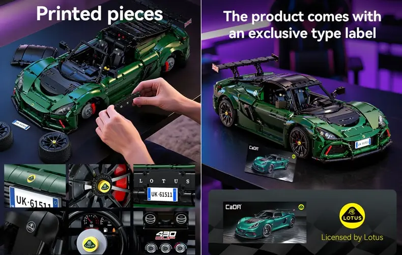 CaDA C61511W Lotus Exige printed pieces