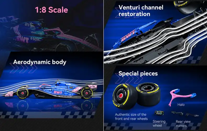 CaDA Alpine model features and slick Pirelli tires