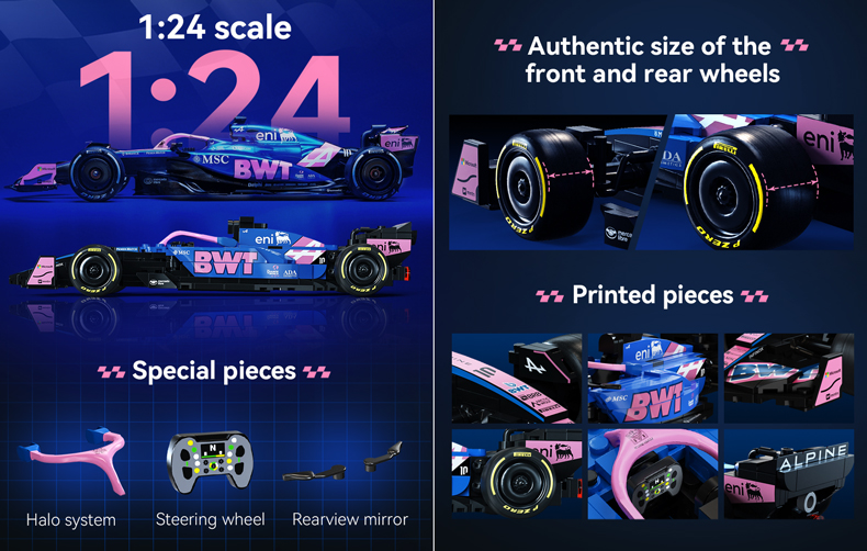 1/24 scale Alpine F1 building blocks model
