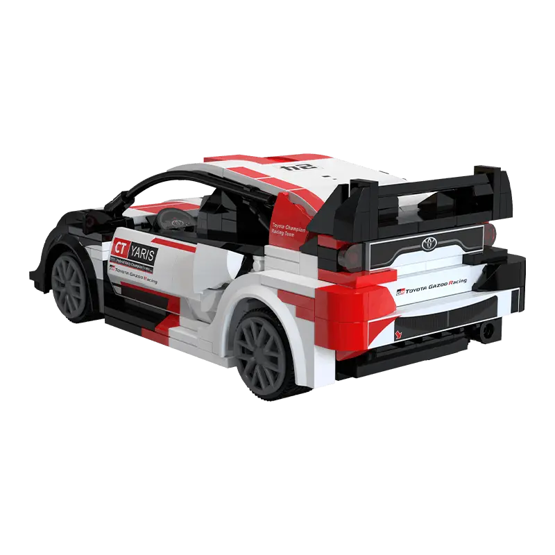 CaDA Toyota GR Yaris Rally1 building blocsk model in 1/20 scale rear view